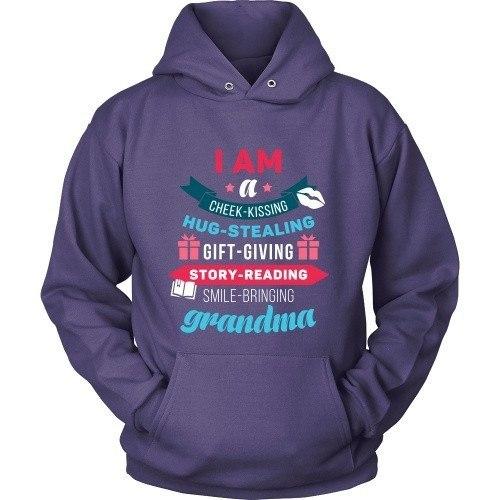 Grandma T Shirt - I am a cheek-kissing hug-stealing gift-giving story-reading smile-bringing-T-shirt-Teelime | shirts-hoodies-mugs