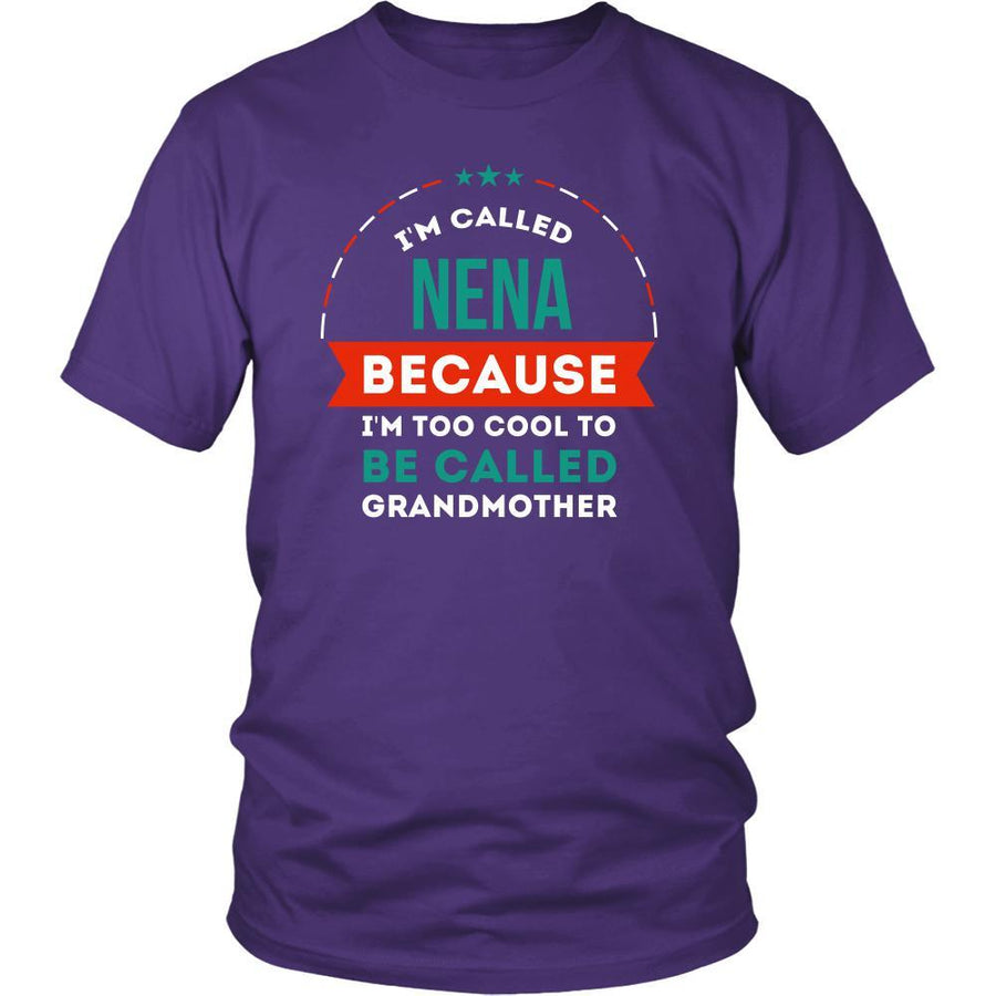 Grandmother T Shirt - Grandma I'm called Nena because I'm too cool to be called-T-shirt-Teelime | shirts-hoodies-mugs