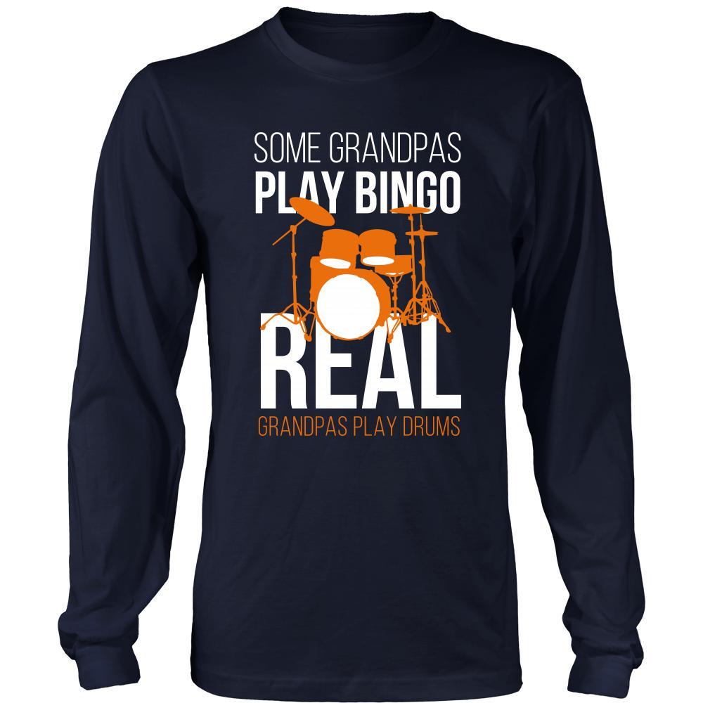 Grandpa Shirt - Some grandpas play bingo, real grandpas play drums - Family Gift-T-shirt-Teelime | shirts-hoodies-mugs