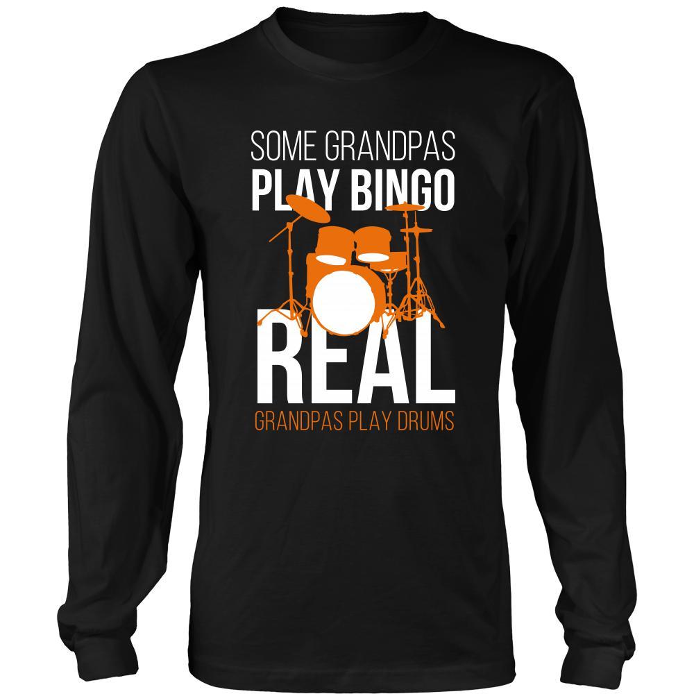 Grandpa Shirt - Some grandpas play bingo, real grandpas play drums - Family Gift-T-shirt-Teelime | shirts-hoodies-mugs