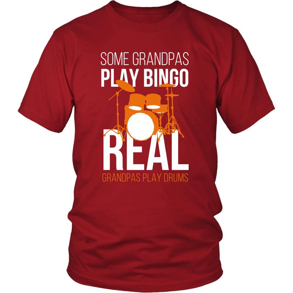 Grandpa Shirt - Some grandpas play bingo, real grandpas play drums - Family Gift-T-shirt-Teelime | shirts-hoodies-mugs