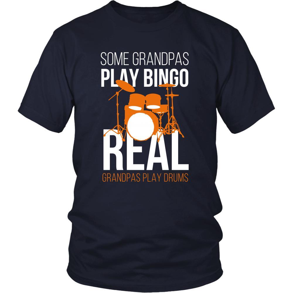 Grandpa Shirt - Some grandpas play bingo, real grandpas play drums - Family Gift-T-shirt-Teelime | shirts-hoodies-mugs