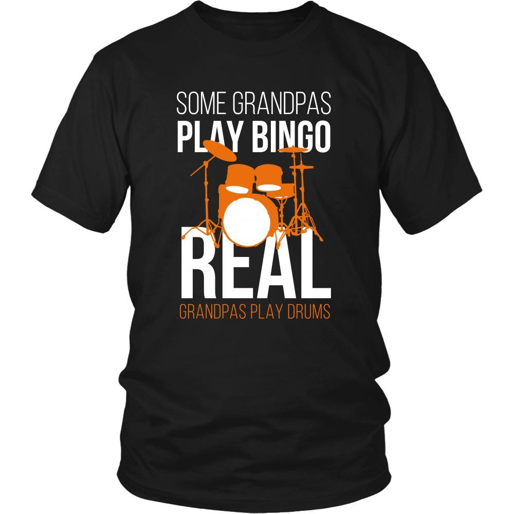 Grandpa Shirt - Some grandpas play bingo, real grandpas play drums - Family Gift-T-shirt-Teelime | shirts-hoodies-mugs