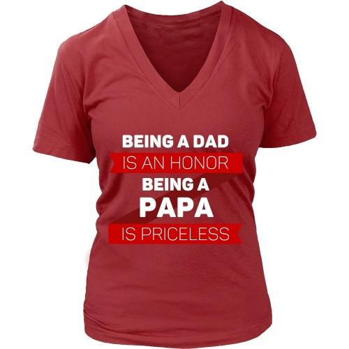 Grandpa T Shirt - Being a Dad is an honor Being a Papa is priceless-T-shirt-Teelime | shirts-hoodies-mugs