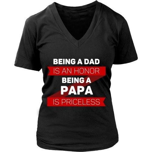 Grandpa T Shirt - Being a Dad is an honor Being a Papa is priceless-T-shirt-Teelime | shirts-hoodies-mugs