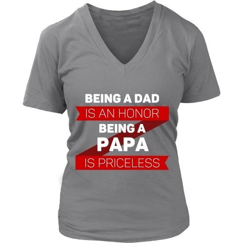 Grandpa T Shirt - Being a Dad is an honor Being a Papa is priceless-T-shirt-Teelime | shirts-hoodies-mugs