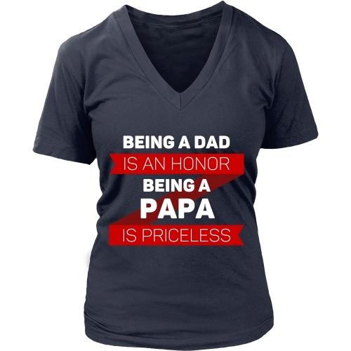 Grandpa T Shirt - Being a Dad is an honor Being a Papa is priceless-T-shirt-Teelime | shirts-hoodies-mugs