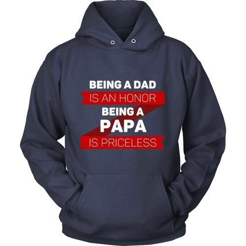 Grandpa T Shirt - Being a Dad is an honor Being a Papa is priceless-T-shirt-Teelime | shirts-hoodies-mugs