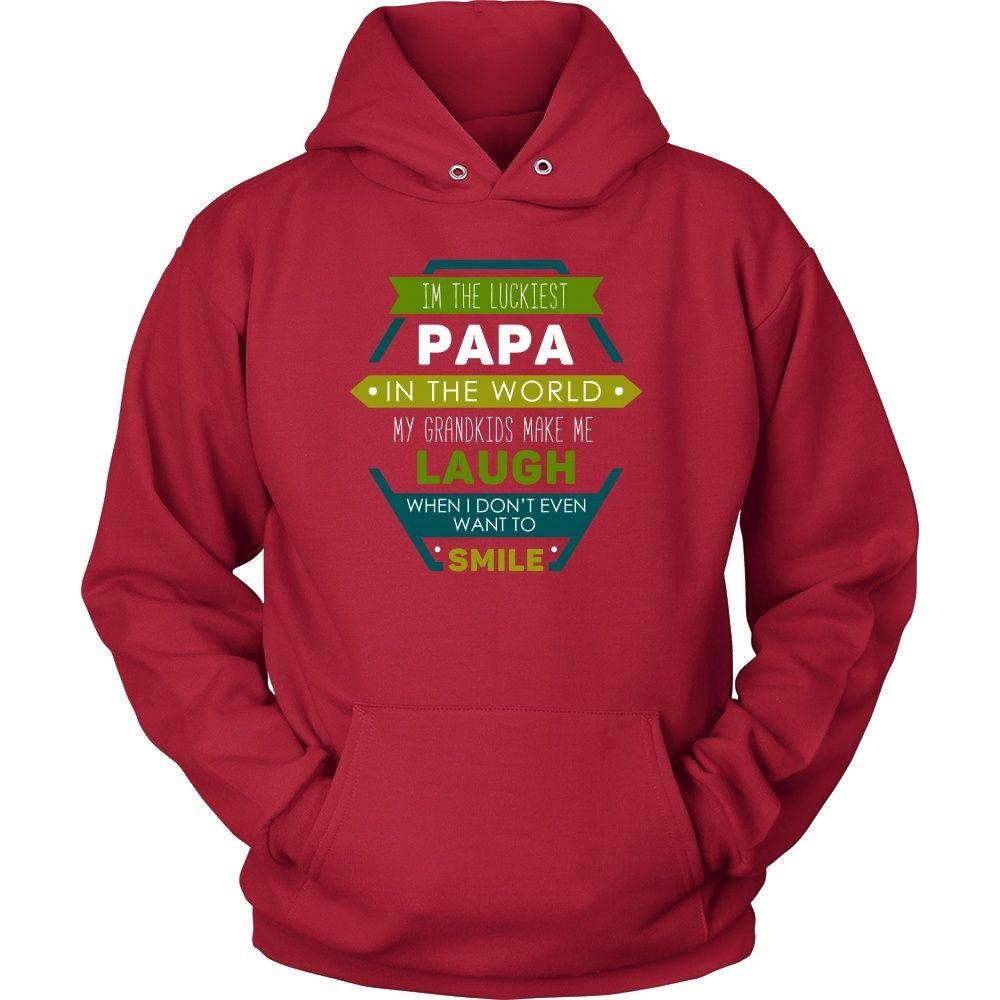 Grandpa T Shirt - Im the luckiest Papa My grandkids make me laugh when I don't even want to smile-T-shirt-Teelime | shirts-hoodies-mugs