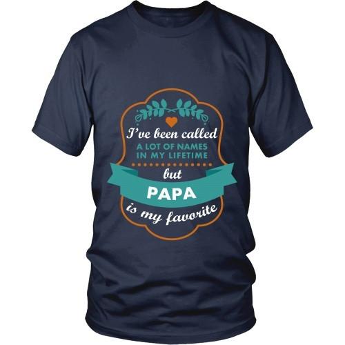 Grandpa T Shirt - I've been called a lot of names in my lifetime but Papa is my favourite-T-shirt-Teelime | shirts-hoodies-mugs
