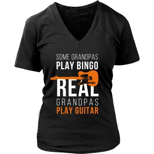 Grandpa T Shirt - Some Grandpas play Bingo Real Grandpas play Quitar-T-shirt-Teelime | shirts-hoodies-mugs