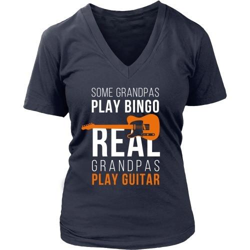 Grandpa T Shirt - Some Grandpas play Bingo Real Grandpas play Quitar-T-shirt-Teelime | shirts-hoodies-mugs