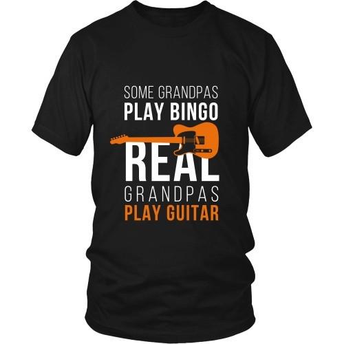 Grandpa T Shirt - Some Grandpas play Bingo Real Grandpas play Quitar-T-shirt-Teelime | shirts-hoodies-mugs
