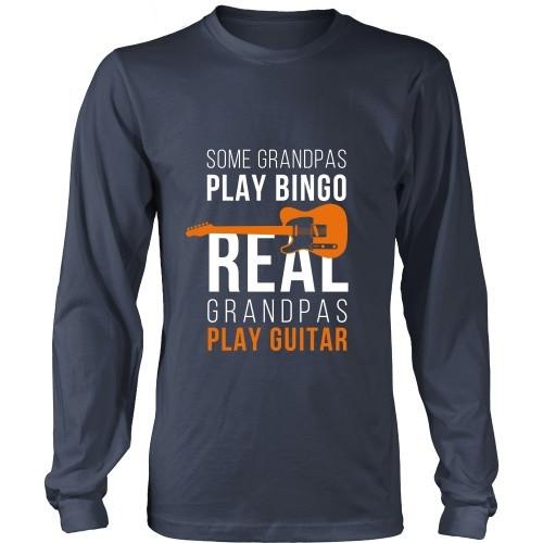 Grandpa T Shirt - Some Grandpas play Bingo Real Grandpas play Quitar-T-shirt-Teelime | shirts-hoodies-mugs