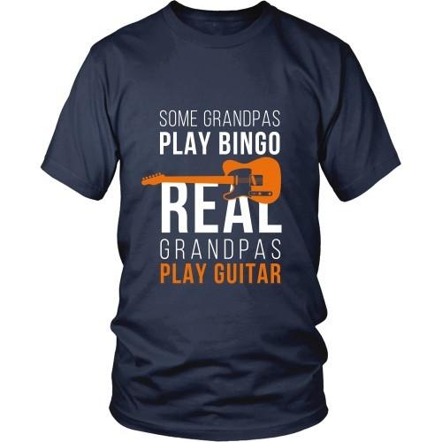 Grandpa T Shirt - Some Grandpas play Bingo Real Grandpas play Quitar-T-shirt-Teelime | shirts-hoodies-mugs