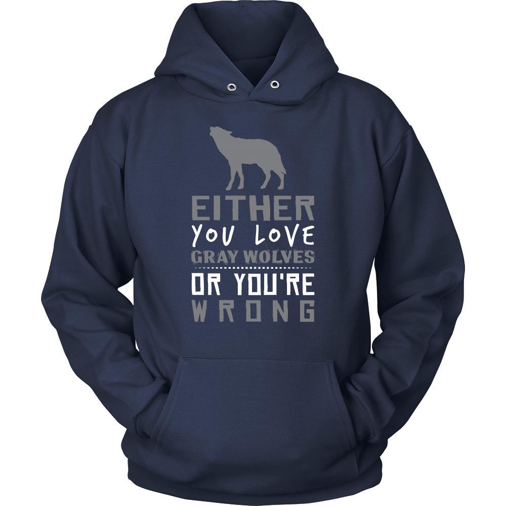 Gray Wolf Shirt - Love or Wrong - Animal Lover Gift-T-shirt-Teelime | shirts-hoodies-mugs