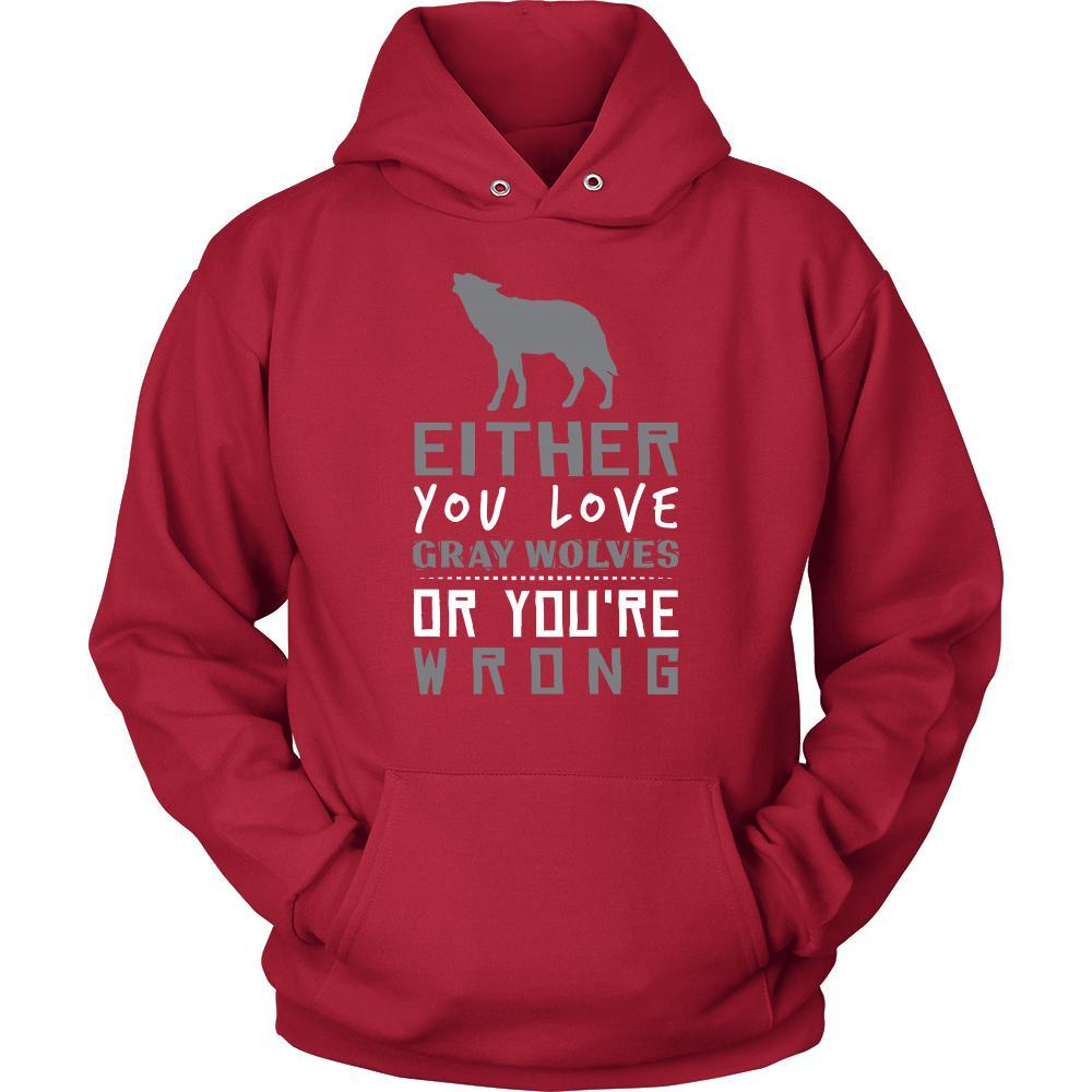 Gray Wolf Shirt - Love or Wrong - Animal Lover Gift-T-shirt-Teelime | shirts-hoodies-mugs