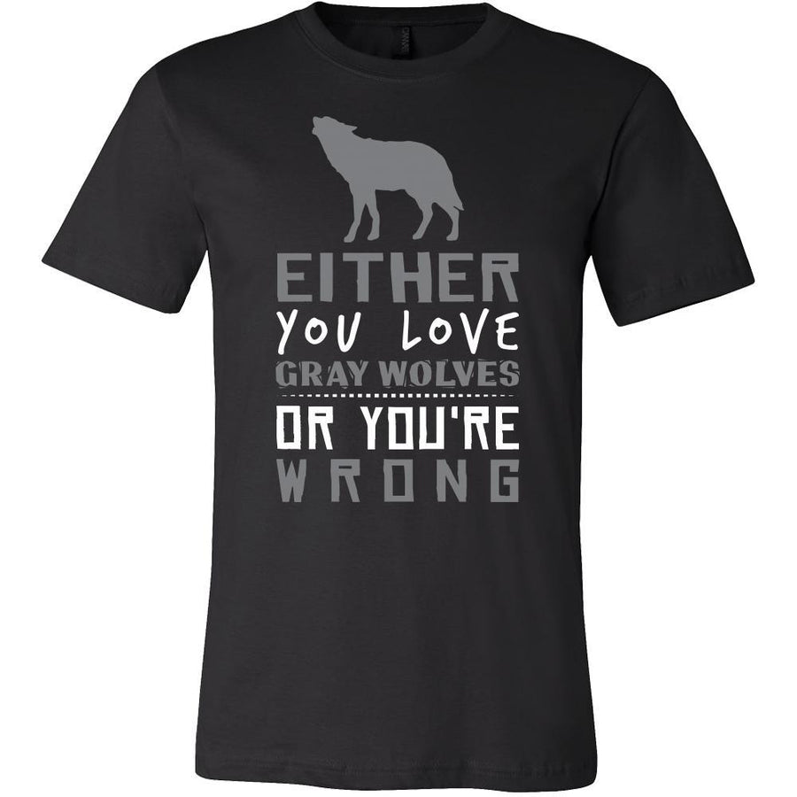 Gray Wolf Shirt - Love or Wrong - Animal Lover Gift-T-shirt-Teelime | shirts-hoodies-mugs
