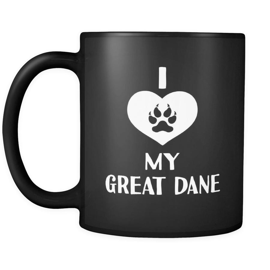 Great Dane I Love My Great Dane 11oz Black Mug-Drinkware-Teelime | shirts-hoodies-mugs