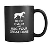Great dane Keep Calm and Hug Your Great dane 11oz Black Mug-Drinkware-Teelime | shirts-hoodies-mugs