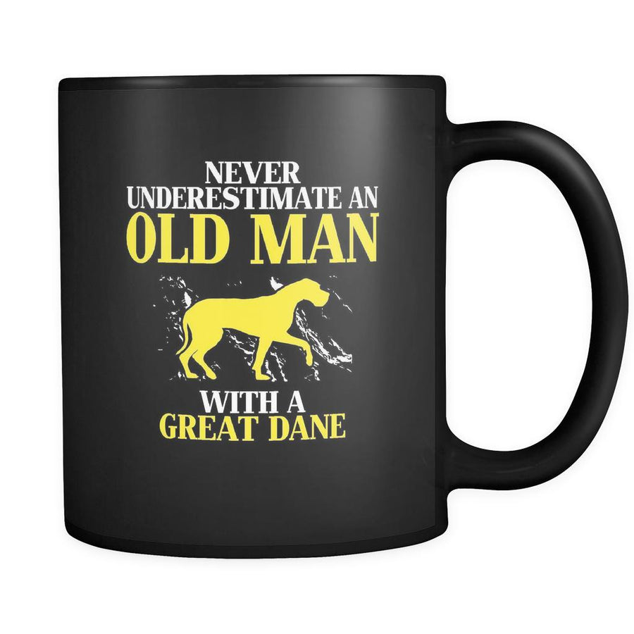 Great dane Never underestimate an old man with a Great dane 11oz Black Mug-Drinkware-Teelime | shirts-hoodies-mugs