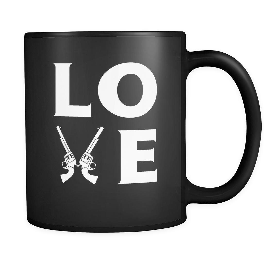 Gun - LOVE Gun - 11oz Black Mug-Drinkware-Teelime | shirts-hoodies-mugs