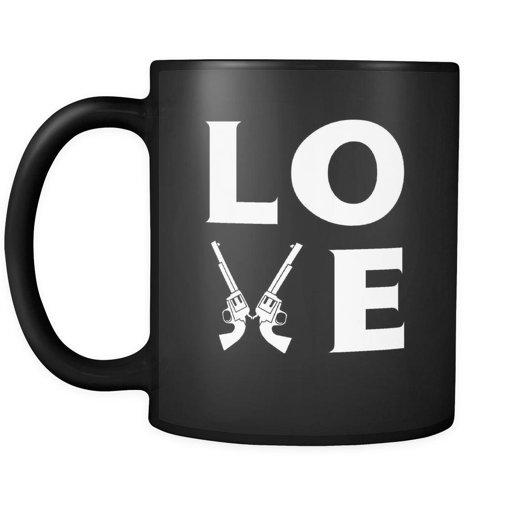 Gun - LOVE Gun - 11oz Black Mug-Drinkware-Teelime | shirts-hoodies-mugs
