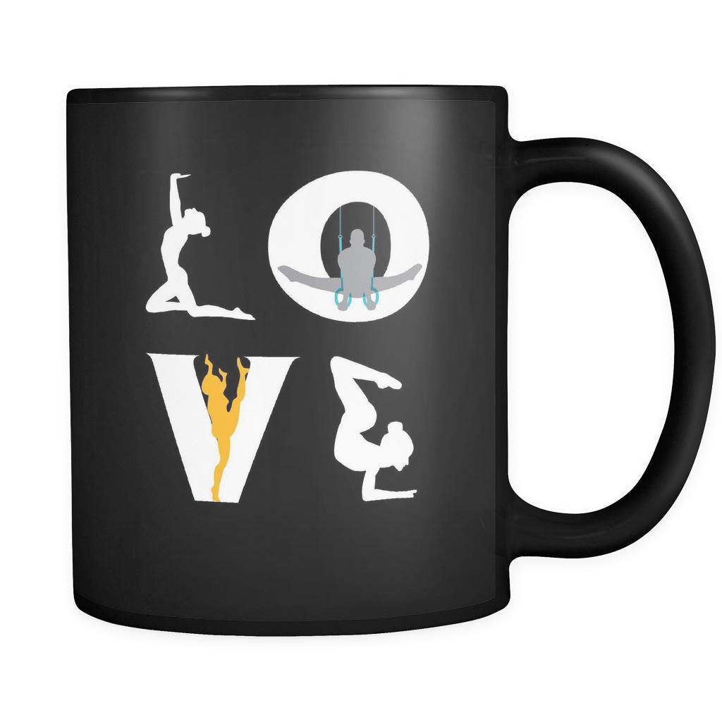 Gymnastics - LOVE Gymnastics - 11oz Black Mug-Drinkware-Teelime | shirts-hoodies-mugs