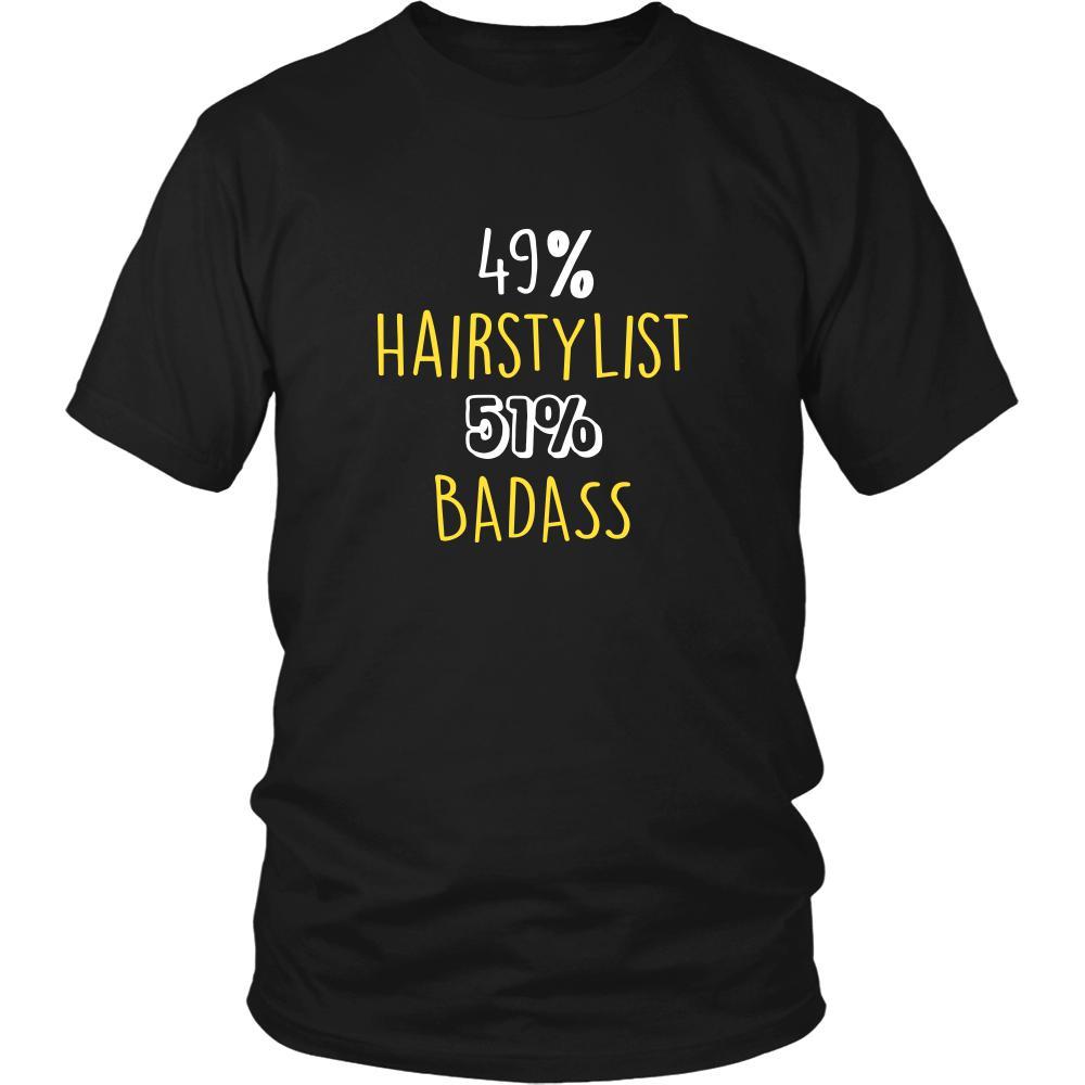 Hairstylist Shirt - 49% Hairstylist 51% Badass Profession-T-shirt-Teelime | shirts-hoodies-mugs