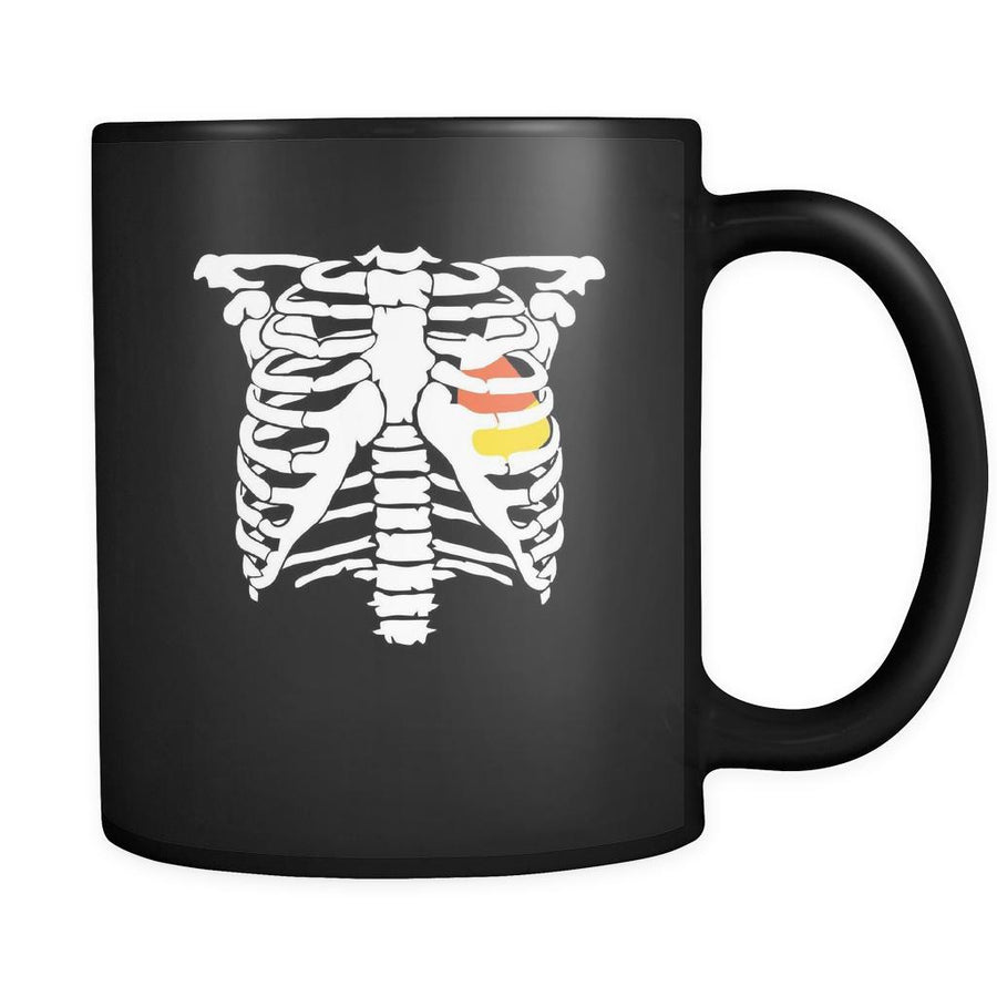 Halloween Candy corn heart 11oz Black Mug-Drinkware-Teelime | shirts-hoodies-mugs