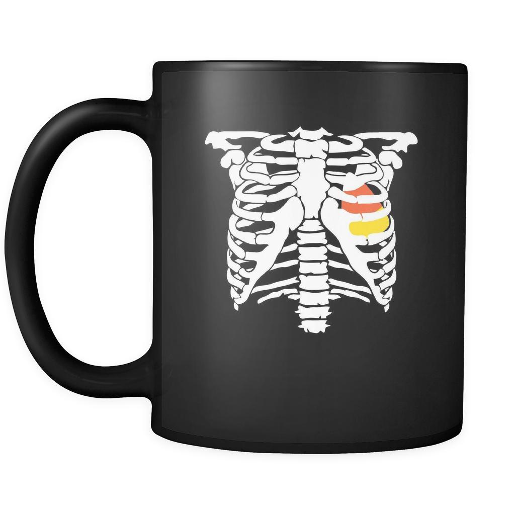 Halloween Candy corn heart 11oz Black Mug