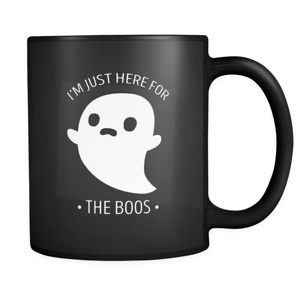 Halloween I'm just here for the boos 11oz Black Mug-Drinkware-Teelime | shirts-hoodies-mugs