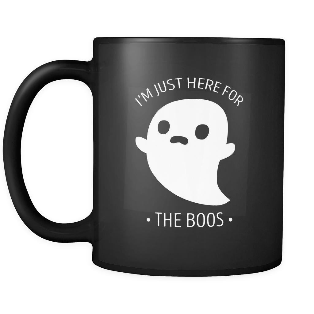Halloween I'm just here for the boos 11oz Black Mug