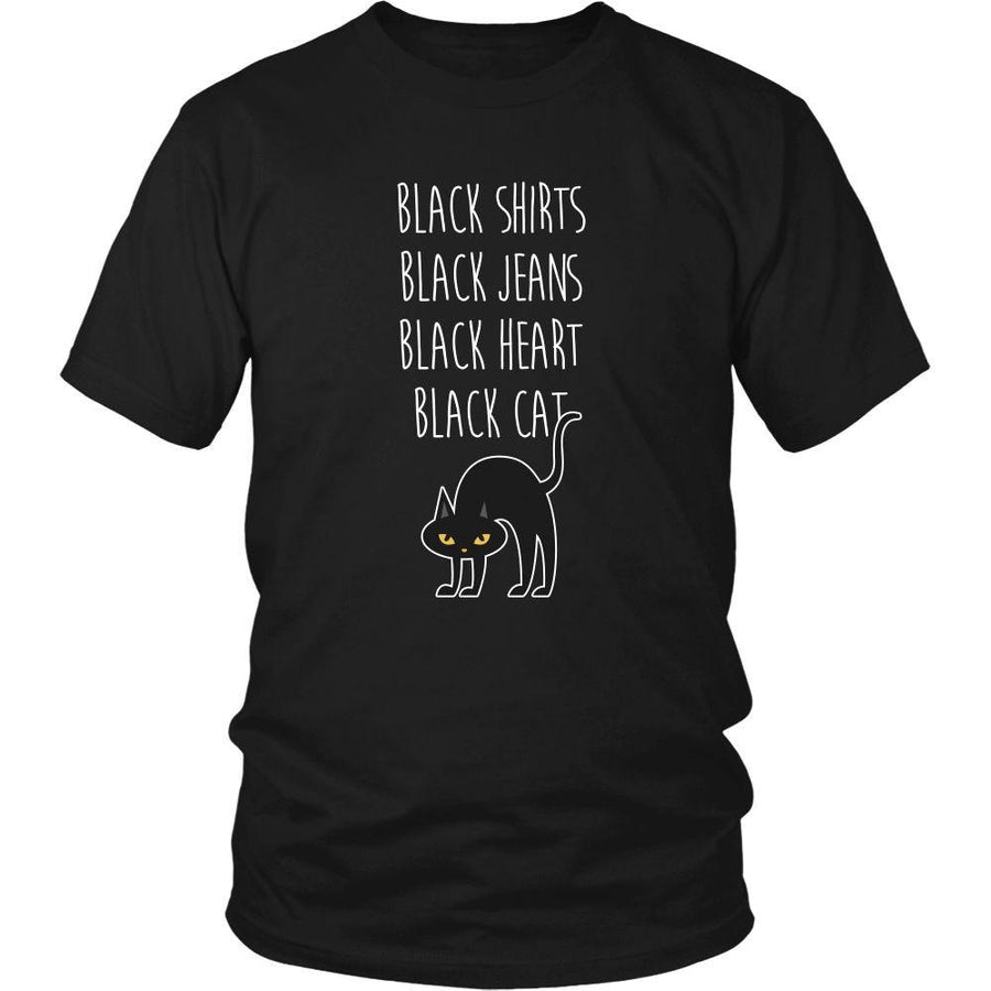 Halloween T Shirt - Black Shirts Black Jeans Black Heart Black Cat-T-shirt-Teelime | shirts-hoodies-mugs