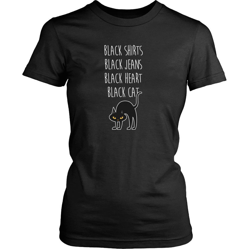 Halloween T Shirt - Black Shirts Black Jeans Black Heart Black Cat-T-shirt-Teelime | shirts-hoodies-mugs