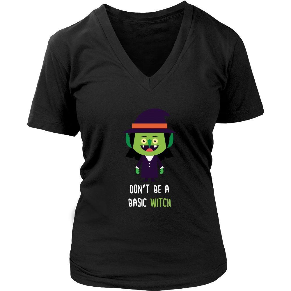 Halloween T Shirt - Don't be a Basic Witch-T-shirt-Teelime | shirts-hoodies-mugs