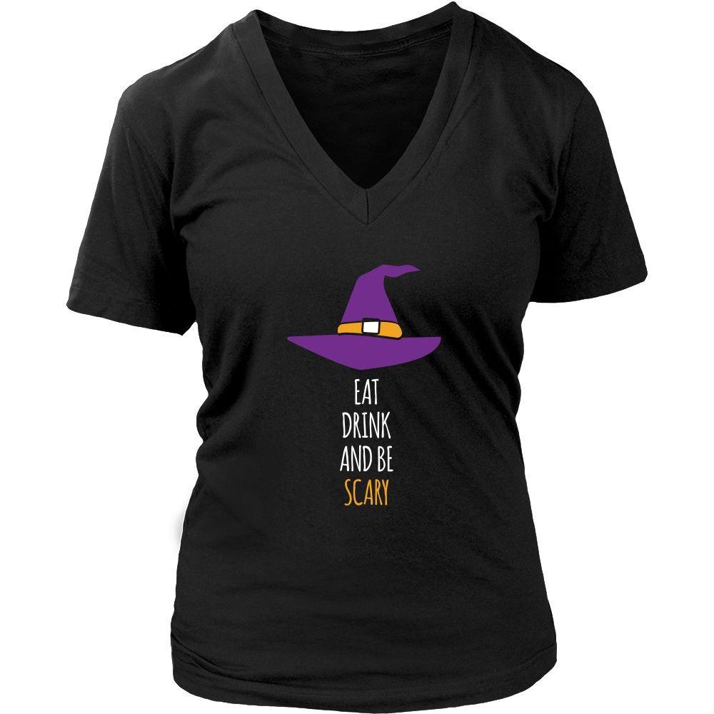 Halloween T Shirt - Eat Drink and Be Scary-T-shirt-Teelime | shirts-hoodies-mugs