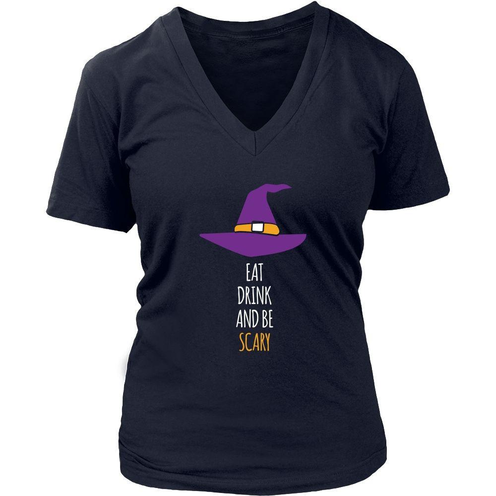Halloween T Shirt - Eat Drink and Be Scary-T-shirt-Teelime | shirts-hoodies-mugs