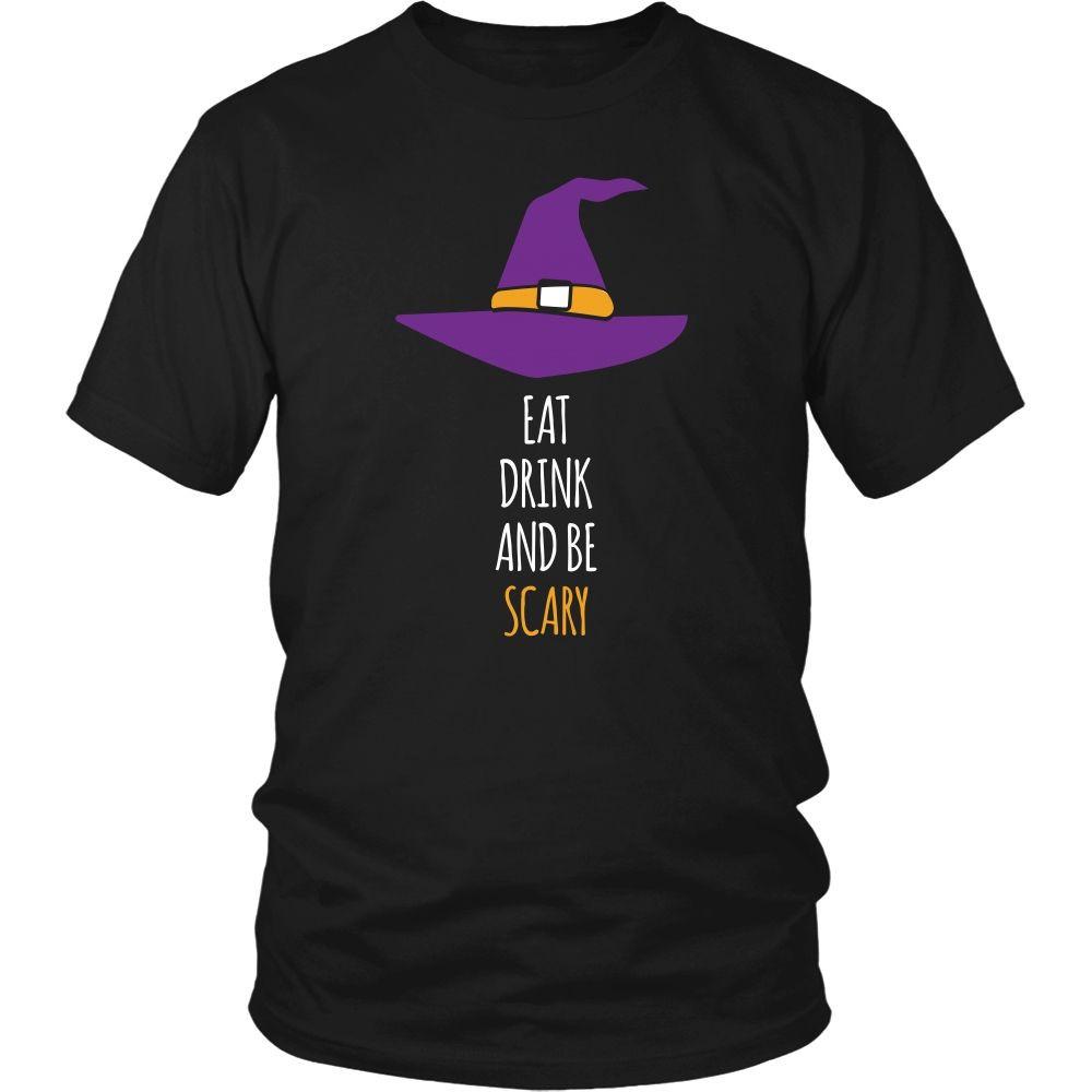 Halloween T Shirt - Eat Drink and Be Scary-T-shirt-Teelime | shirts-hoodies-mugs
