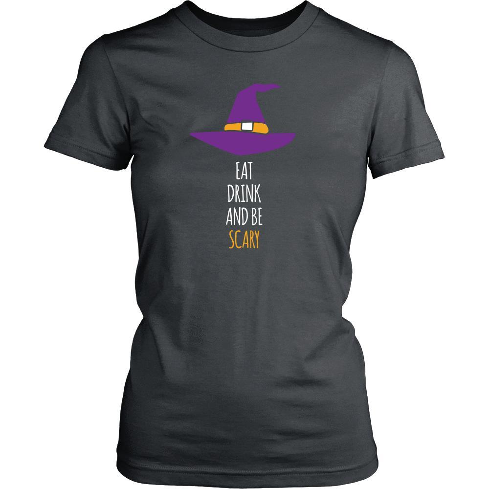 Halloween T Shirt - Eat Drink and Be Scary-T-shirt-Teelime | shirts-hoodies-mugs
