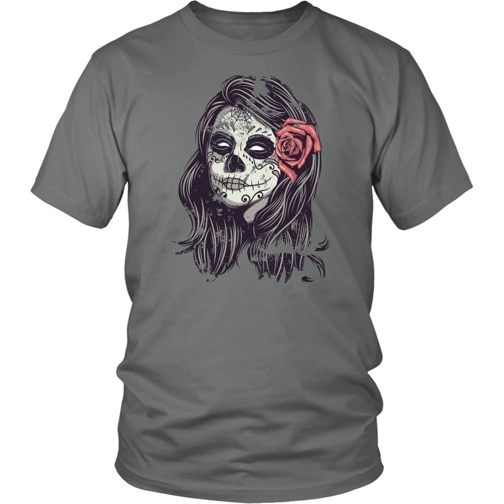 Halloween T Shirt - Sugar Skull Lady-T-shirt-Teelime | shirts-hoodies-mugs