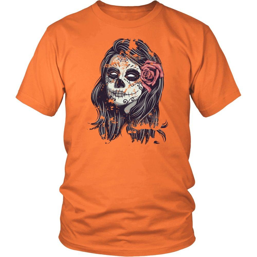 Halloween T Shirt - Sugar Skull Lady-T-shirt-Teelime | shirts-hoodies-mugs