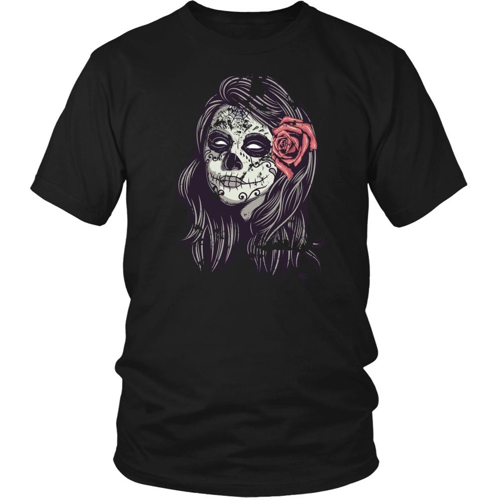 Halloween T Shirt - Sugar Skull Lady-T-shirt-Teelime | shirts-hoodies-mugs