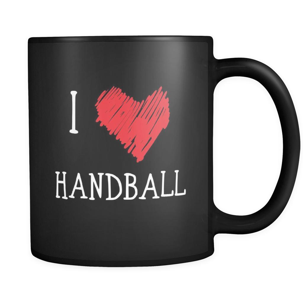 Handball I Love Handball 11oz Black Mug-Drinkware-Teelime | shirts-hoodies-mugs