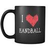 Handball I Love Handball 11oz Black Mug-Drinkware-Teelime | shirts-hoodies-mugs