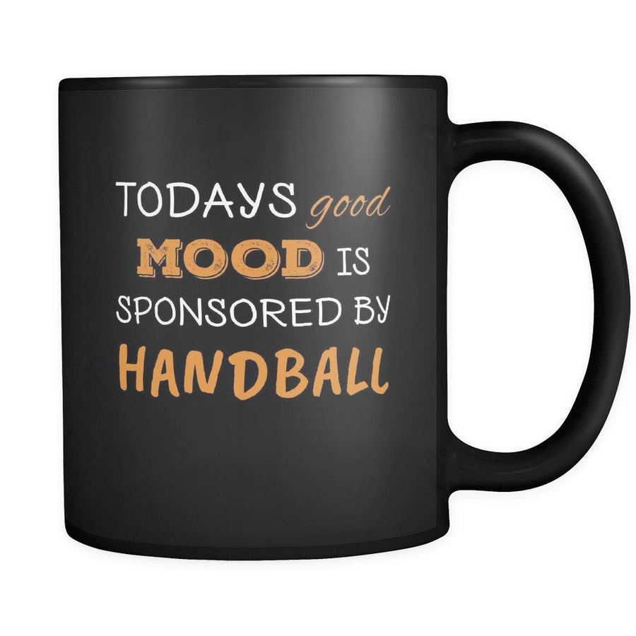 Handball Todays Good Mood Is Sponsored By Handball 11oz Black Mug-Drinkware-Teelime | shirts-hoodies-mugs