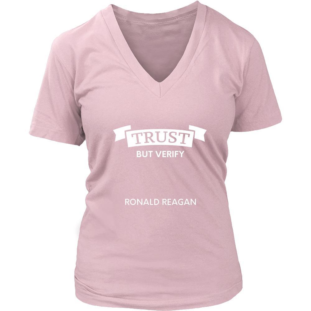 Happy President's Day - " Trust, but Verify - Ronald Reagan " - original custom made t-shirts.-T-shirt-Teelime | shirts-hoodies-mugs