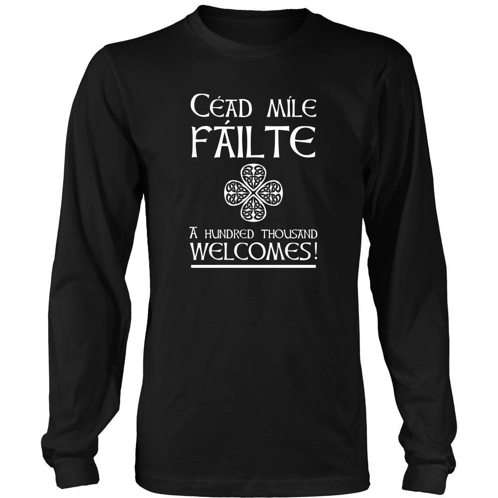 Happy Saint Patrick's Day- Cead Mile Failte!- A Hundred thousand Welcomes! - cumtom made Irish apparel.-T-shirt-Teelime | shirts-hoodies-mugs