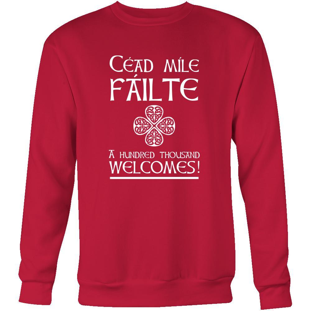 Happy Saint Patrick's Day- Cead Mile Failte!- A Hundred thousand Welcomes! - cumtom made Irish apparel.-T-shirt-Teelime | shirts-hoodies-mugs