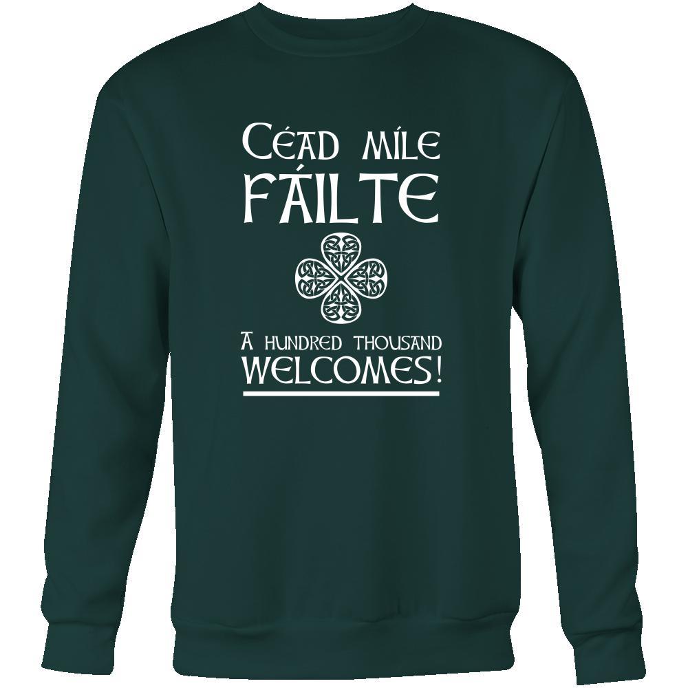 Happy Saint Patrick's Day- Cead Mile Failte!- A Hundred thousand Welcomes! - cumtom made Irish apparel.-T-shirt-Teelime | shirts-hoodies-mugs